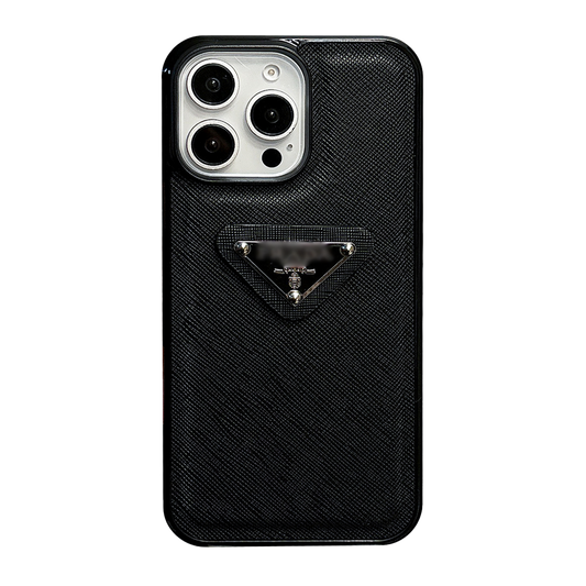 Leather Black iPhone Case